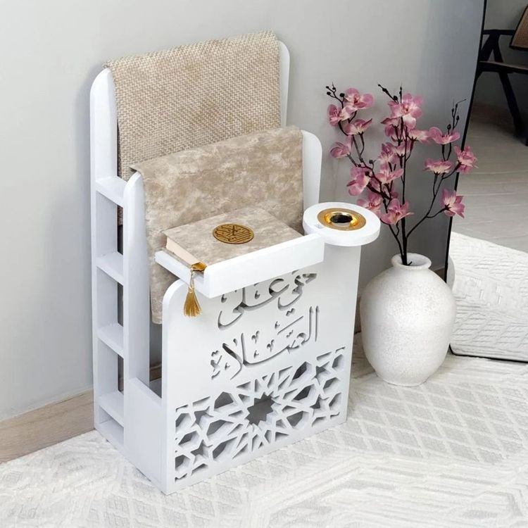 رركن صلاة فاخر / حامل للمصحف،/ مبخرة مدمجة/، ورفوف جانبية للتخزين FORX10