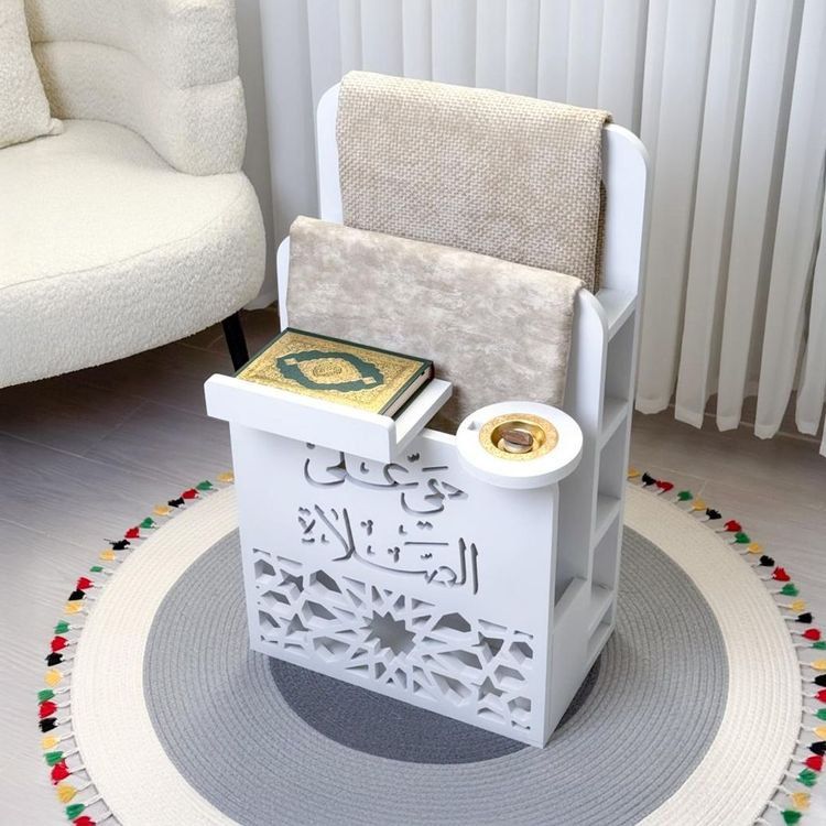 رركن صلاة فاخر / حامل للمصحف،/ مبخرة مدمجة/، ورفوف جانبية للتخزين FORX10